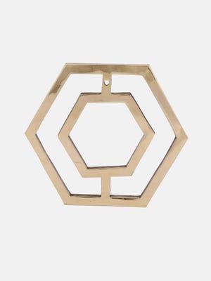 Brass Hexagon Wall Hanging-Small
