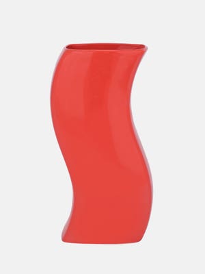 Red Ceramic Flower Vase