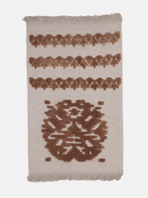 Grey Woollen Jamdani Carpet (2.5 Ft x 4 Ft)