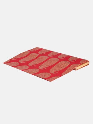 Red Printed Poplin Fabric Piece