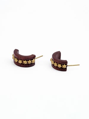 Wooden and Brass Earrings