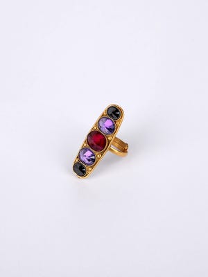 Stone Studded Brass Finger Ring