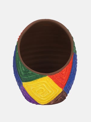 Multicolour Oval Clay Tub-Big