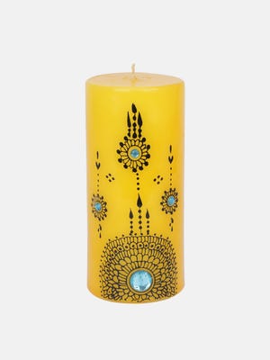Yellow Printed Candle