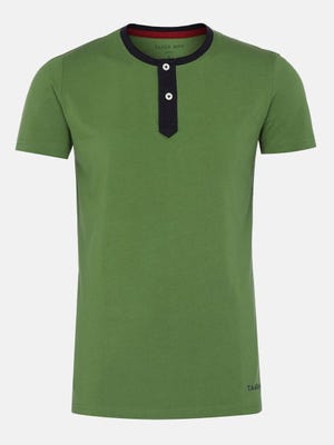 Olive Green Slim Fit Cotton T-Shirt