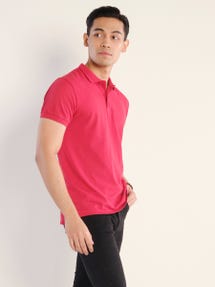 Strawberry Red Classic Fit Cotton Polo Shirt