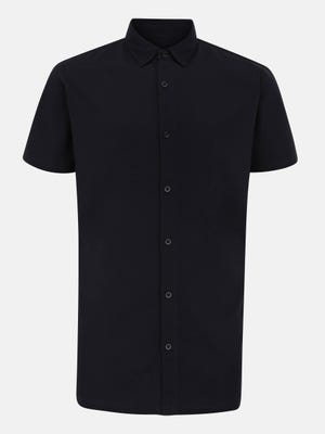 Black Casual Fusion Cotton Shirt