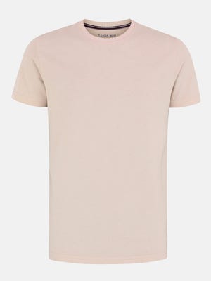 Light Pink Slim Fit Cotton T-Shirt