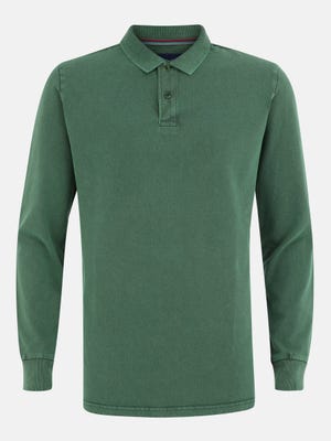 Green Cotton Slim Fit Polo Shirt