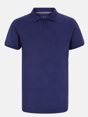 Navy Blue Cotton Polo Shirt