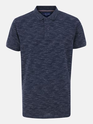 Charcoal Black Textured Cotton Classic Fit Polo Shirt