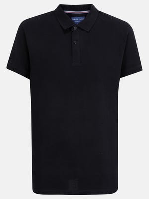 Black Cotton Classic Fit Polo Shirt