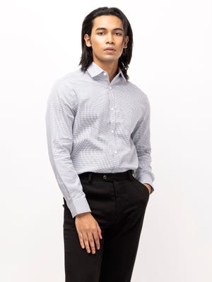 Black Textured Executive Formal Cotton Shirt