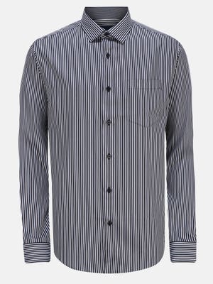 Black/White Striped Cotton Executive Semi Formal Shirt