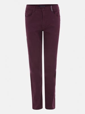 Burgundy Classic Fit Cotton Chinos
