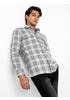Grey Check Taaga Man Casual Modern Twill Cotton Shirt