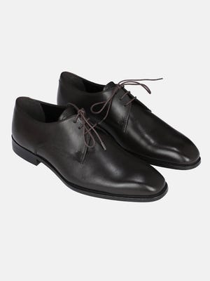 Dark Chocolate Leather Derby Shoe