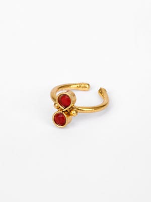 Simulated Stone Brass Ring