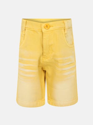 Yellow Denim Short Pant