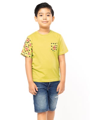Olive Printed Cotton T-Shirt