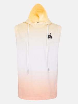 White Dyed And Printed Cotton T-shirt Hoodie