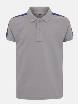 Grey Mixed Cotton Polo Shirt