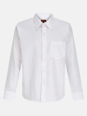 White Textured Cotton Partywear Shirt